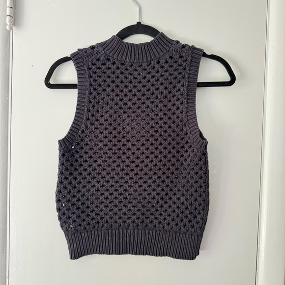 Theory Navy Blue Open Knit Sleeveless Sweater Vest Extra Small - Picture 6 of 8